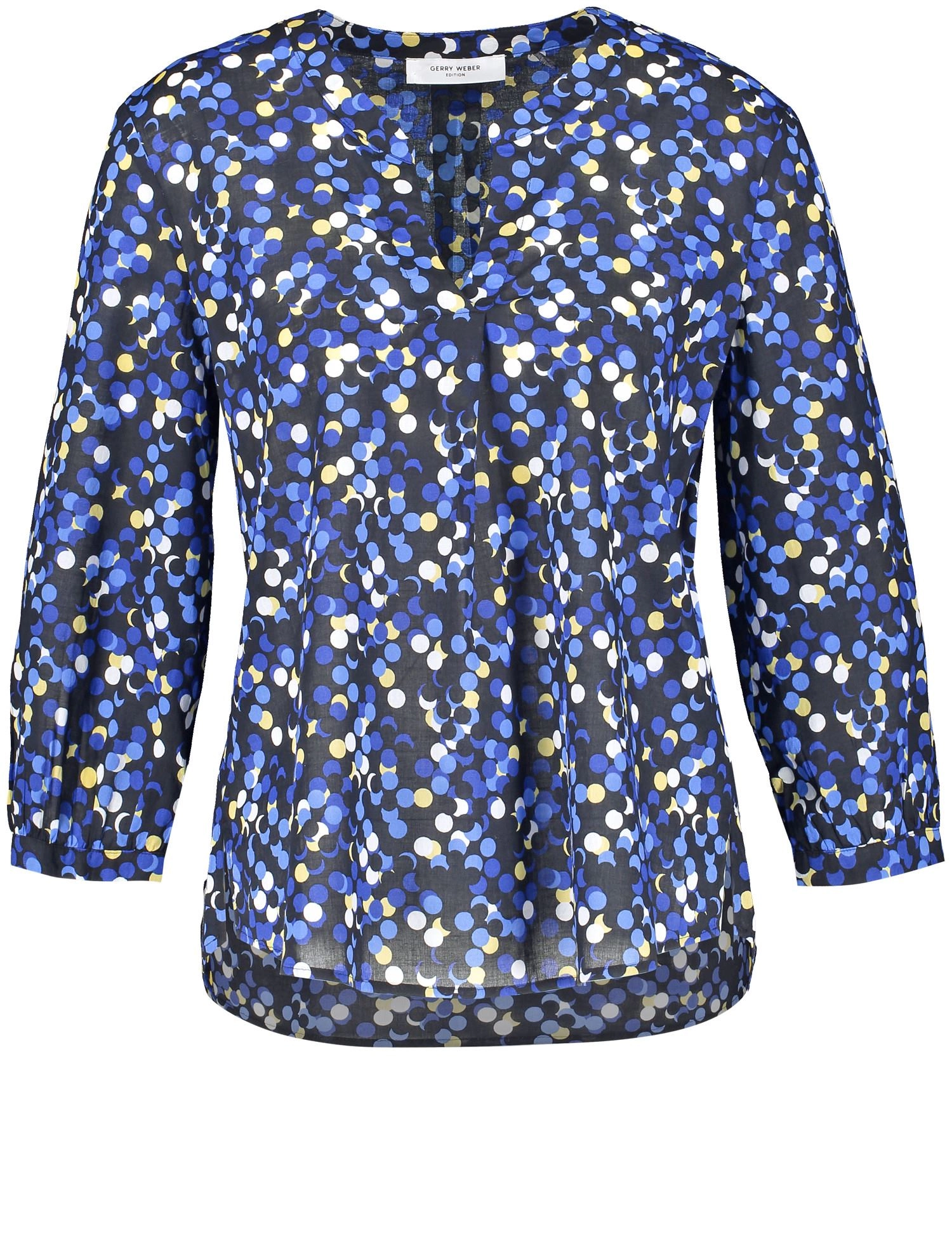 Блузка из органического хлопка синего цвета 1-2231-965015-66427 купить со  скидкой в Москве. 🏷️ Цена 5150 рублей | GERRY WEBER